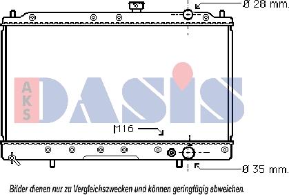 AKS Dasis 141100N - Радиатор, охлаждане на двигателя vvparts.bg