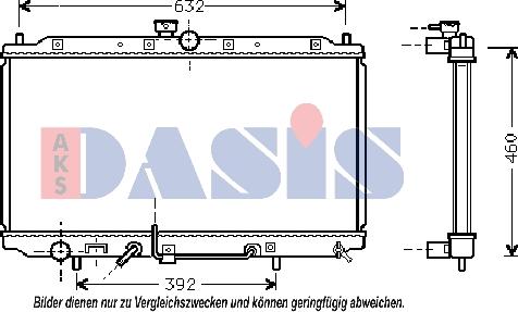 AKS Dasis 141180N - Радиатор, охлаждане на двигателя vvparts.bg
