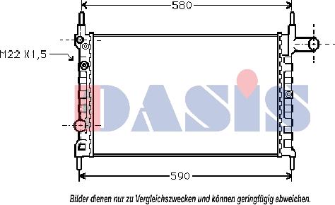 AKS Dasis 150370N - Радиатор, охлаждане на двигателя vvparts.bg