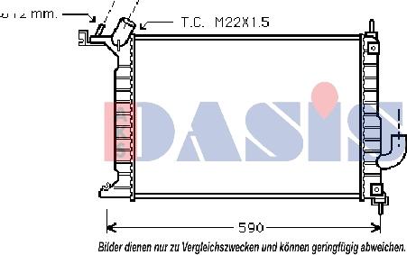 AKS Dasis 151550N - Радиатор, охлаждане на двигателя vvparts.bg