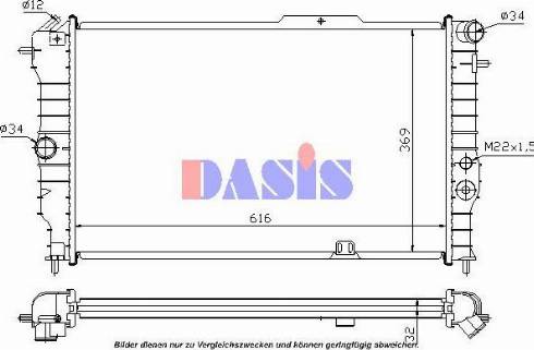 AKS Dasis 151191N - Радиатор, охлаждане на двигателя vvparts.bg