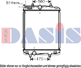 AKS Dasis 160095N - Радиатор, охлаждане на двигателя vvparts.bg