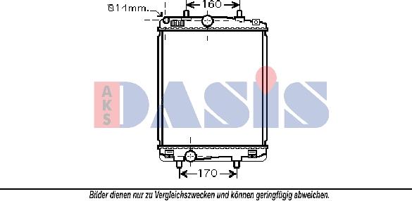 AKS Dasis 160092N - Радиатор, охлаждане на двигателя vvparts.bg