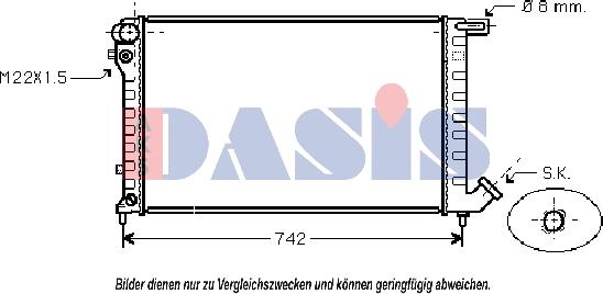 AKS Dasis 160042N - Радиатор, охлаждане на двигателя vvparts.bg