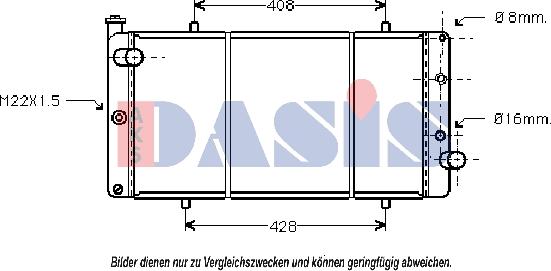 AKS Dasis 160051N - Радиатор, охлаждане на двигателя vvparts.bg