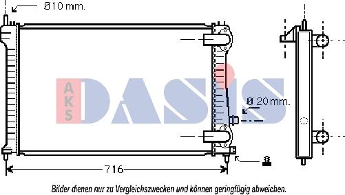 AKS Dasis 160063N - Радиатор, охлаждане на двигателя vvparts.bg