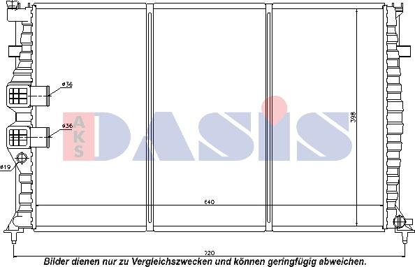 AKS Dasis 160009N - Радиатор, охлаждане на двигателя vvparts.bg