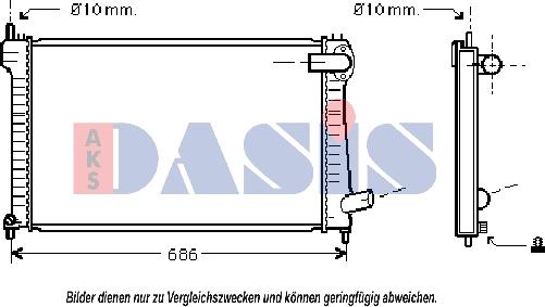 AKS Dasis 160018N - Радиатор, охлаждане на двигателя vvparts.bg