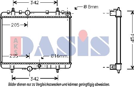 AKS Dasis 160013N - Радиатор, охлаждане на двигателя vvparts.bg