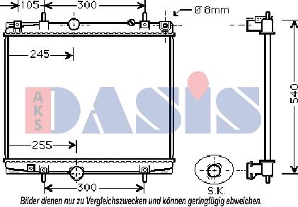 AKS Dasis 160085N - Радиатор, охлаждане на двигателя vvparts.bg