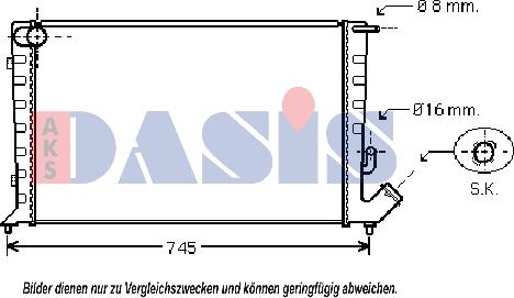 AKS Dasis 160035N - Радиатор, охлаждане на двигателя vvparts.bg