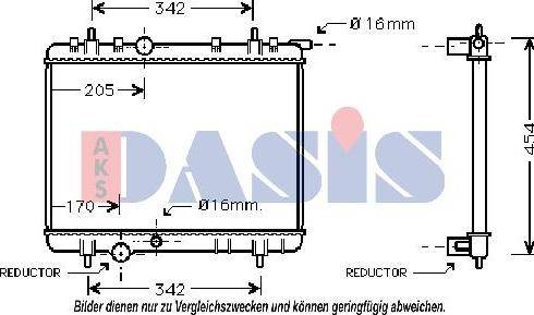 AKS Dasis 160073N - Радиатор, охлаждане на двигателя vvparts.bg