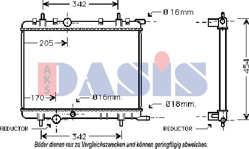 AKS Dasis 160072N - Радиатор, охлаждане на двигателя vvparts.bg