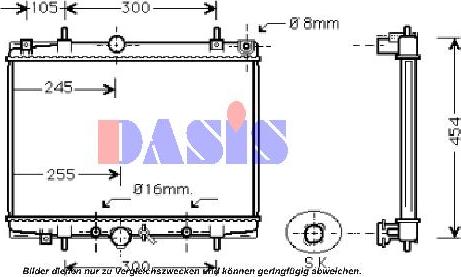 AKS Dasis 161840N - Радиатор, охлаждане на двигателя vvparts.bg