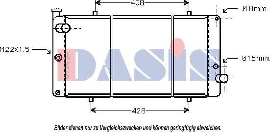 AKS Dasis 161210N - Радиатор, охлаждане на двигателя vvparts.bg