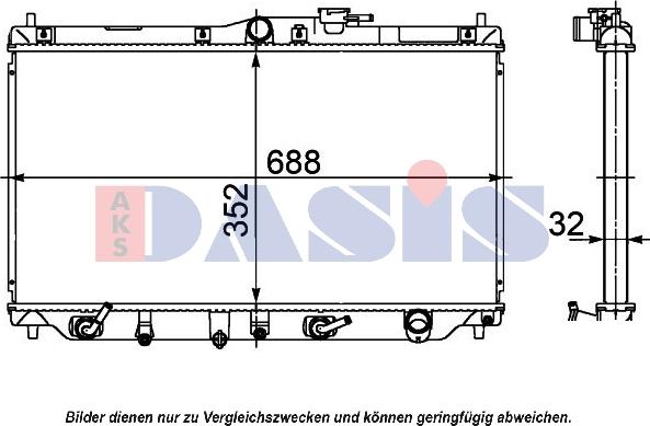 AKS Dasis 100043N - Радиатор, охлаждане на двигателя vvparts.bg