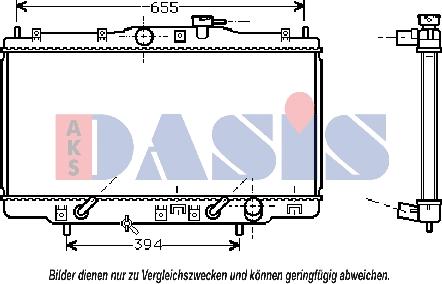 AKS Dasis 100028N - Радиатор, охлаждане на двигателя vvparts.bg