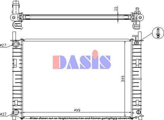 AKS Dasis 110037N - Радиатор, охлаждане на двигателя vvparts.bg