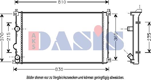 AKS Dasis 180053N - Радиатор, охлаждане на двигателя vvparts.bg