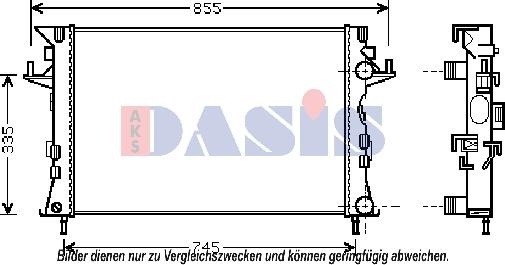 AKS Dasis 180076N - Радиатор, охлаждане на двигателя vvparts.bg