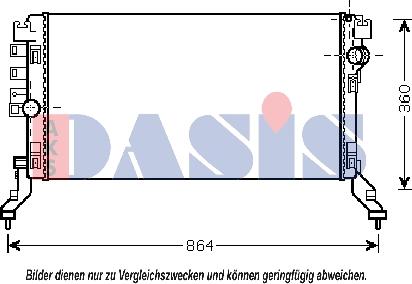 AKS Dasis 180071N - Радиатор, охлаждане на двигателя vvparts.bg