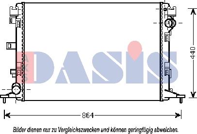 AKS Dasis 180072N - Радиатор, охлаждане на двигателя vvparts.bg