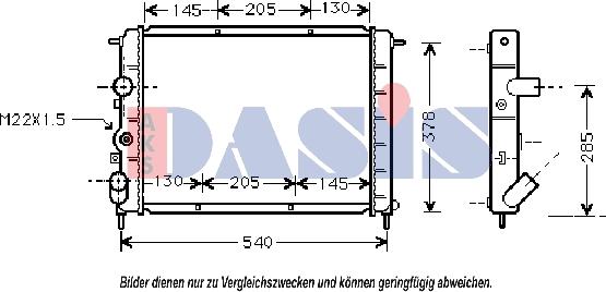 AKS Dasis 181560N - Радиатор, охлаждане на двигателя vvparts.bg