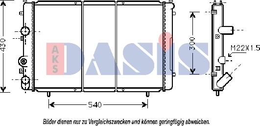 AKS Dasis 181640N - Радиатор, охлаждане на двигателя vvparts.bg