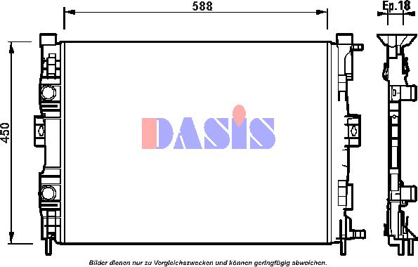 AKS Dasis 181001N - Радиатор, охлаждане на двигателя vvparts.bg