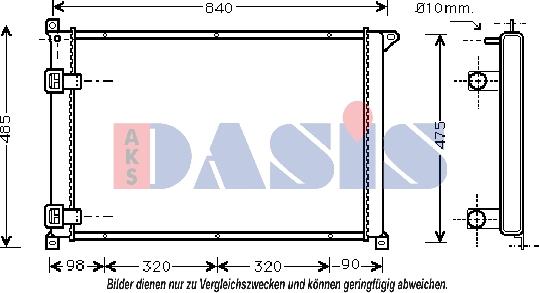 AKS Dasis 181730N - Радиатор, охлаждане на двигателя vvparts.bg