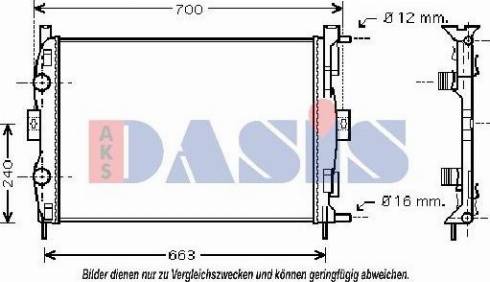 AKS Dasis 182013N - Радиатор, охлаждане на двигателя vvparts.bg