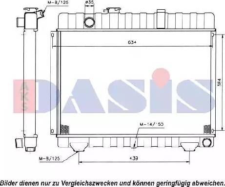 AKS Dasis 133860N - Радиатор, охлаждане на двигателя vvparts.bg