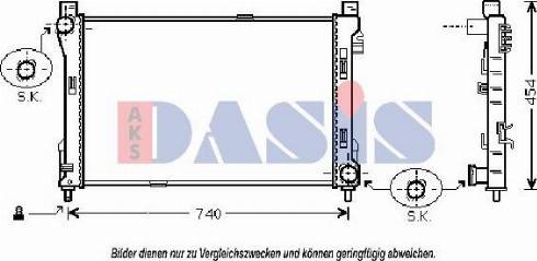 AKS Dasis 121980N - Радиатор, охлаждане на двигателя vvparts.bg