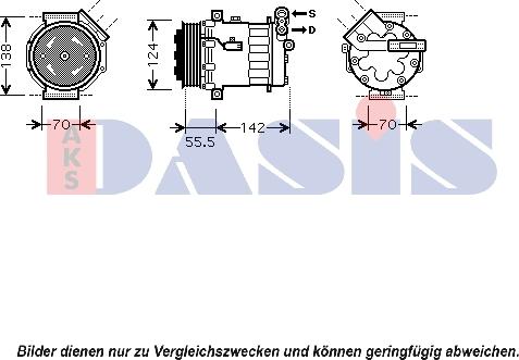 AKS Dasis 850387N - Компресор, климатизация vvparts.bg