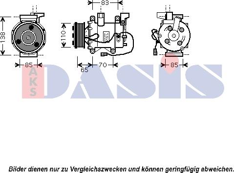 AKS Dasis 850375N - Компресор, климатизация vvparts.bg