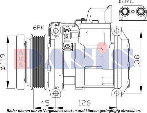 AKS Dasis 851444N - Компресор, климатизация vvparts.bg