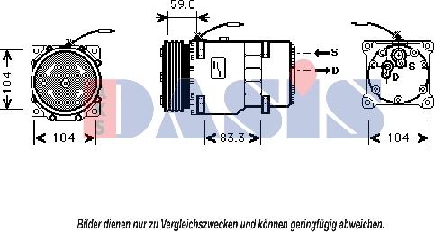 AKS Dasis 851881N - Компресор, климатизация vvparts.bg