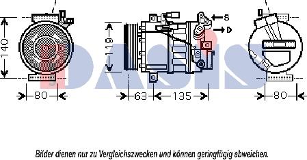 AKS Dasis 851878N - Компресор, климатизация vvparts.bg