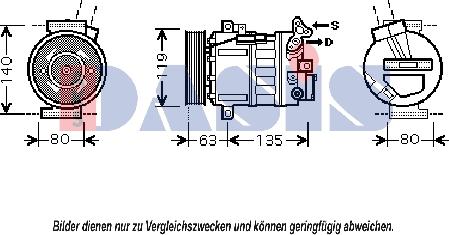 AKS Dasis 851877N - Компресор, климатизация vvparts.bg