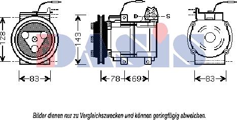 AKS Dasis 851393N - Компресор, климатизация vvparts.bg