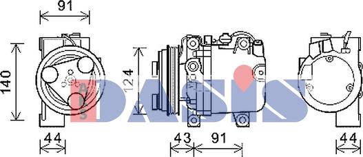 AKS Dasis 852615N - Компресор, климатизация vvparts.bg