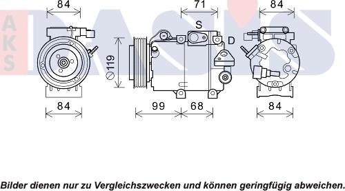 AKS Dasis 852855N - Компресор, климатизация vvparts.bg