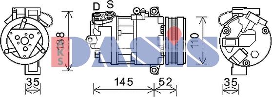 AKS Dasis 852823N - Компресор, климатизация vvparts.bg