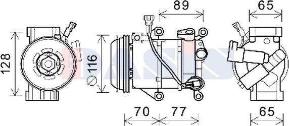 AKS Dasis 852875N - Компресор, климатизация vvparts.bg