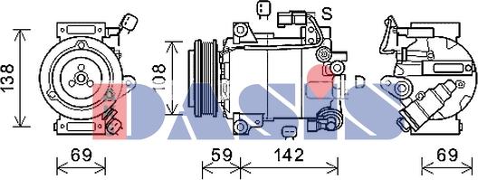 AKS Dasis 852793N - Компресор, климатизация vvparts.bg