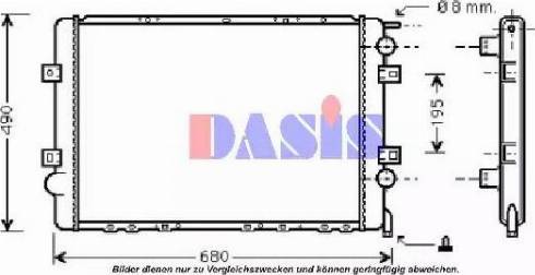 AKS Dasis 390001N - Радиатор, охлаждане на двигателя vvparts.bg