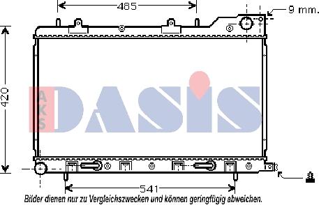 AKS Dasis 350024N - Радиатор, охлаждане на двигателя vvparts.bg