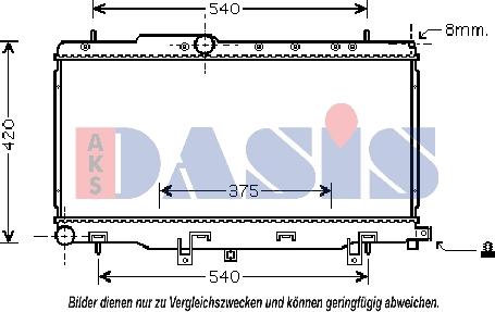 AKS Dasis 350027N - Радиатор, охлаждане на двигателя vvparts.bg