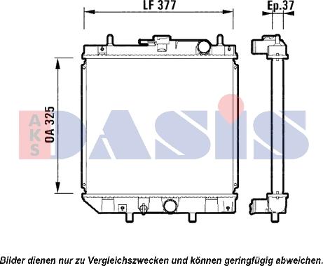 AKS Dasis 360011N - Радиатор, охлаждане на двигателя vvparts.bg