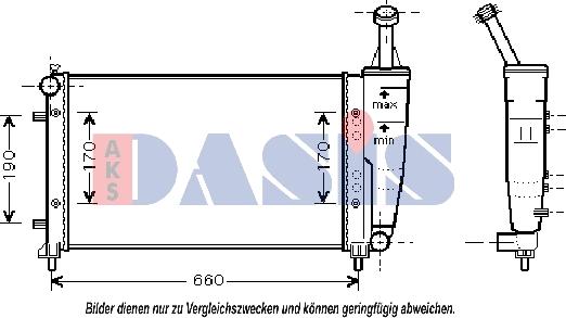 AKS Dasis 300005N - Радиатор, охлаждане на двигателя vvparts.bg